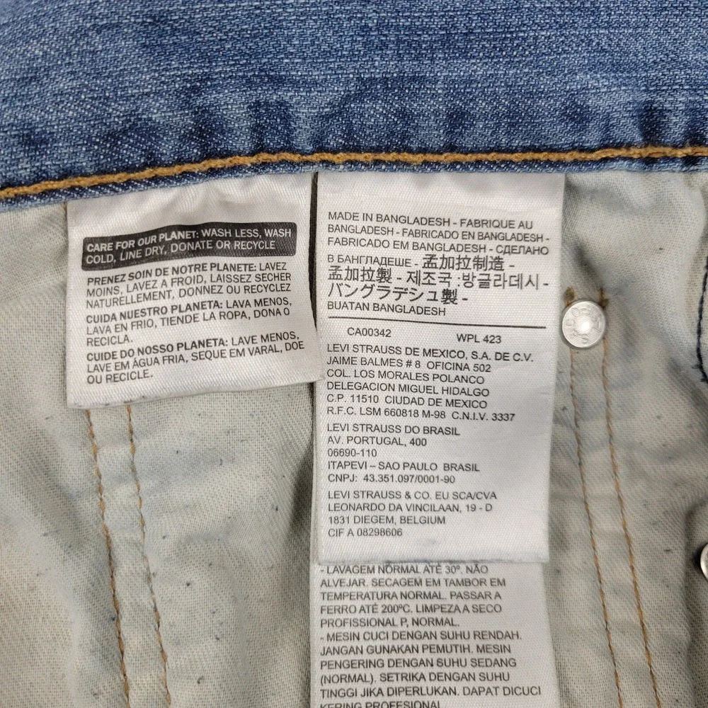 Levis 505 Regular Fit Straight Leg Jeans Mens 38 x 30 Measures 37 x 29 Blue Cott